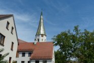 Blick auf dem Kirchturm von Mainheim